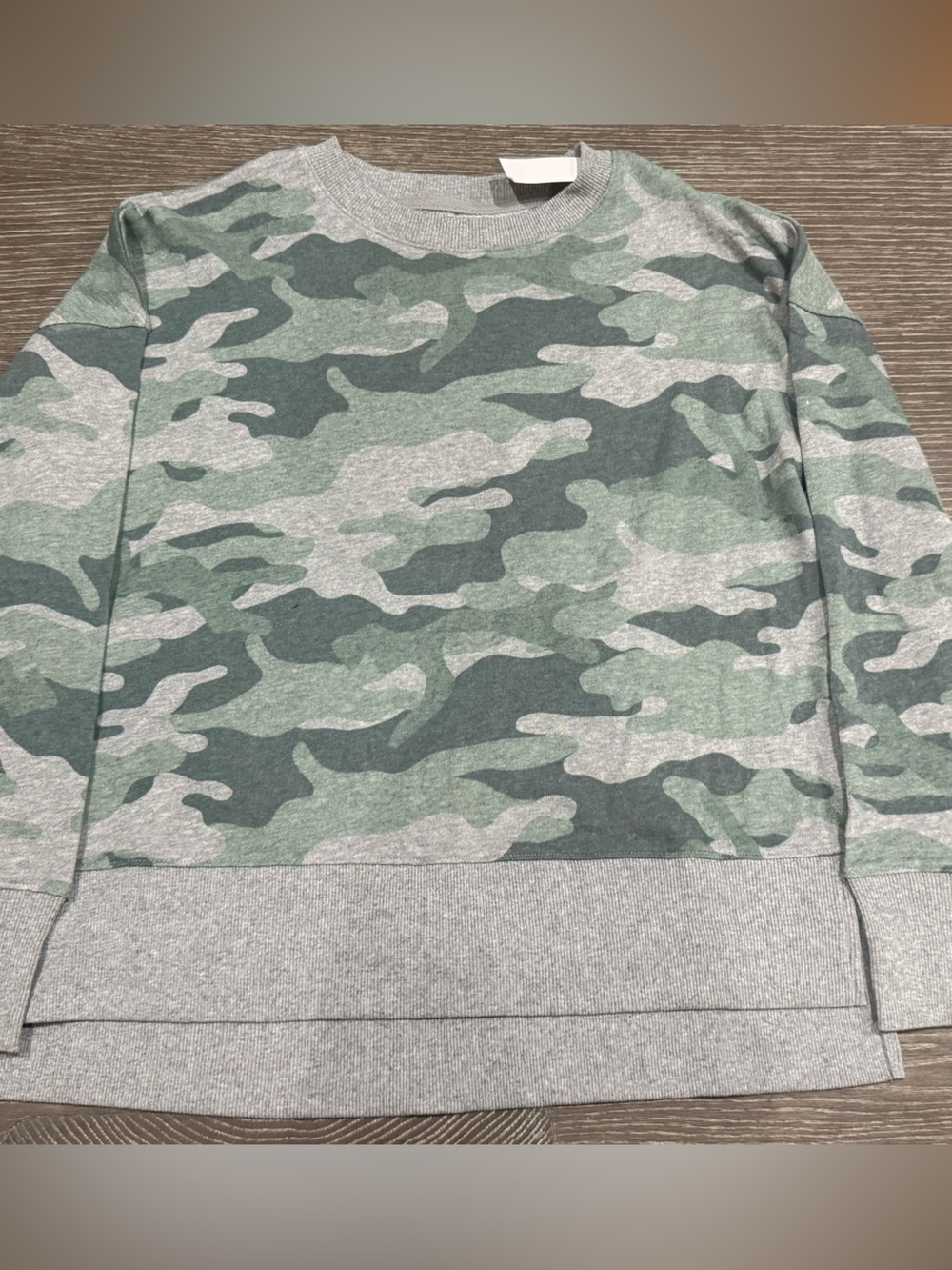 NWT Size medium 8-10 Time and Thru Camouflage Crewneck Sweatshirt